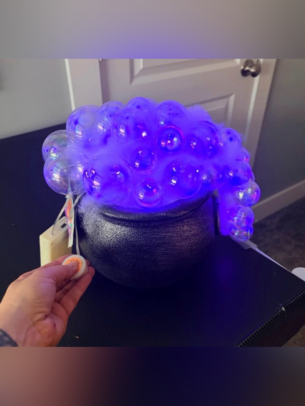 LED Bubble Cauldron Party Decor - Purple